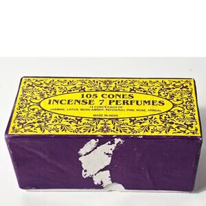 Vintage Cost Plus - World Market Incense Cones Purple and Yellow Box